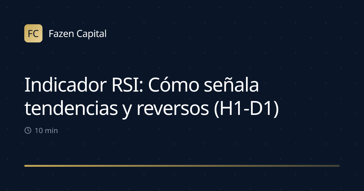 Indicador RSI: Cómo señala tendencias y reversos (H1-D1)