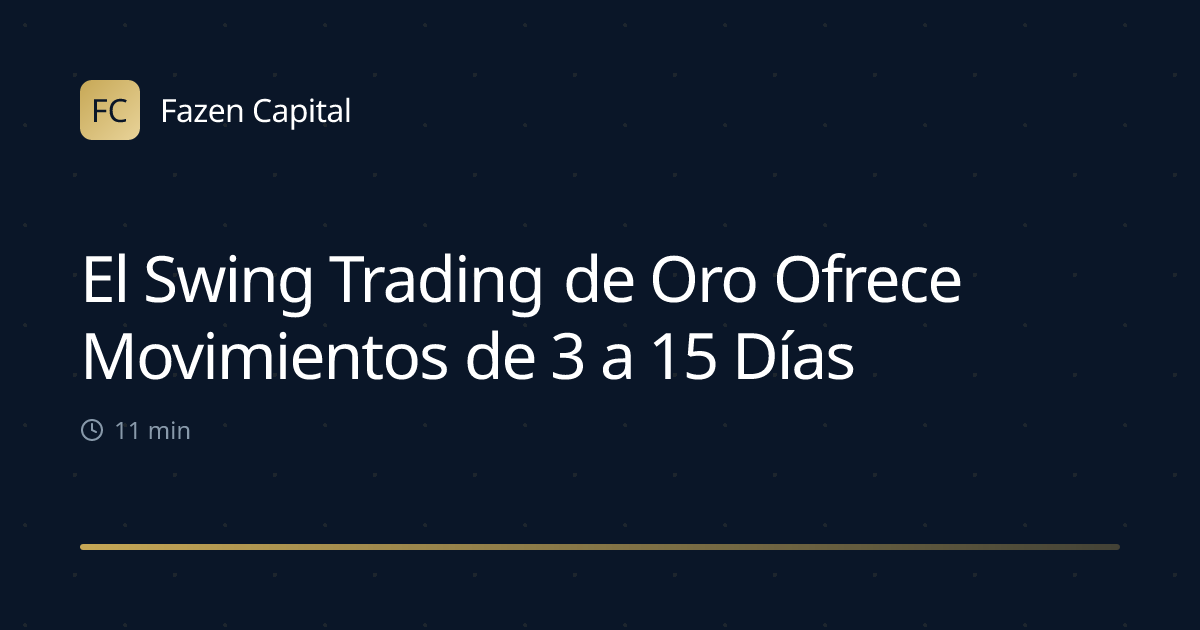 El Swing Trading de Oro Ofrece Movimientos de 3 a 15 Días