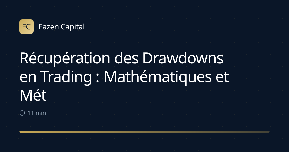 Récupération des Drawdowns en Trading : Mathématiques et Méthodes
