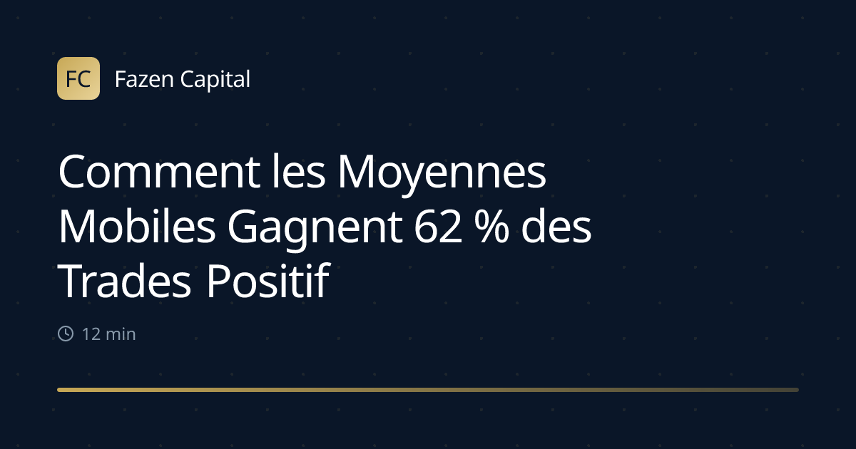 Comment les Moyennes Mobiles Gagnent 62 % des Trades Positifs