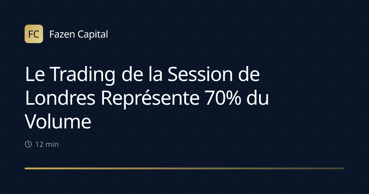 Le Trading de la Session de Londres Représente 70% du Volume Forex Quotidien