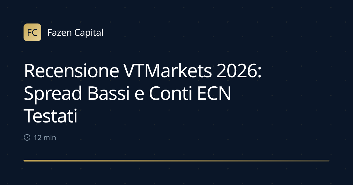 Recensione VTMarkets 2026: Spread Bassi e Conti ECN Testati