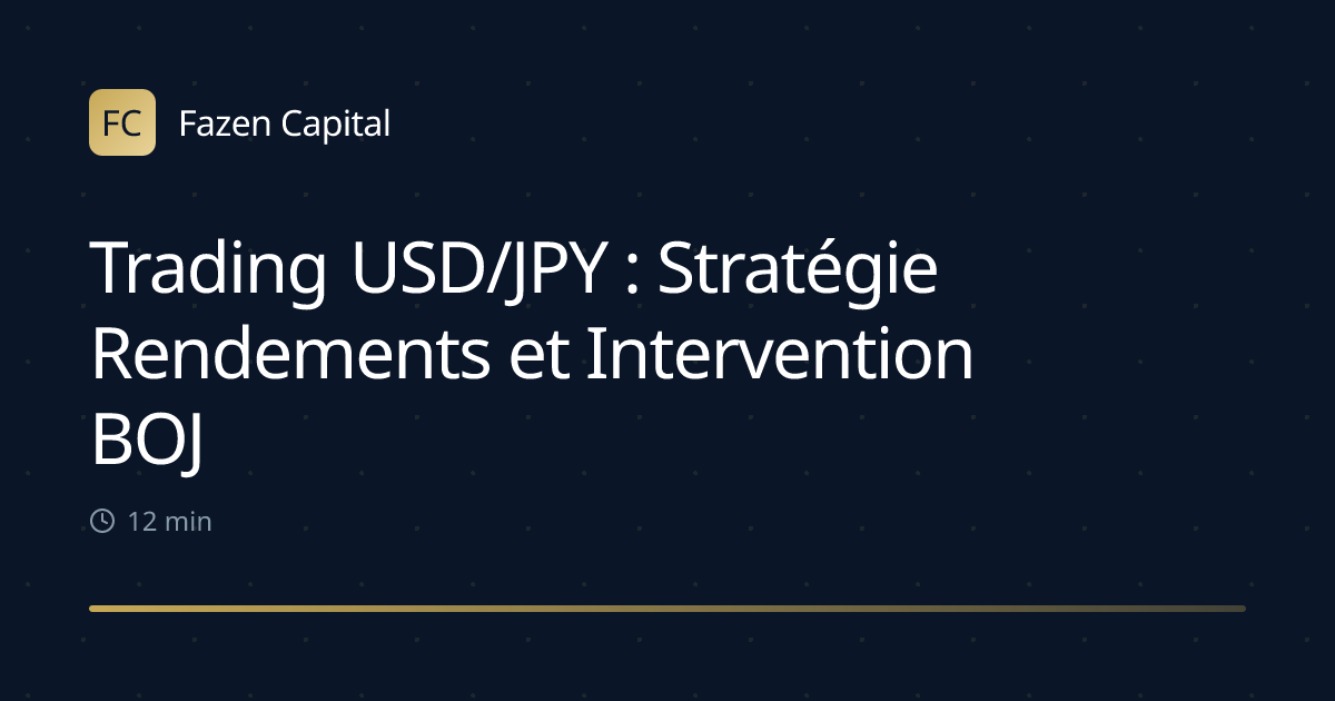 Trading USD/JPY : Stratégie Rendements et Intervention BOJ