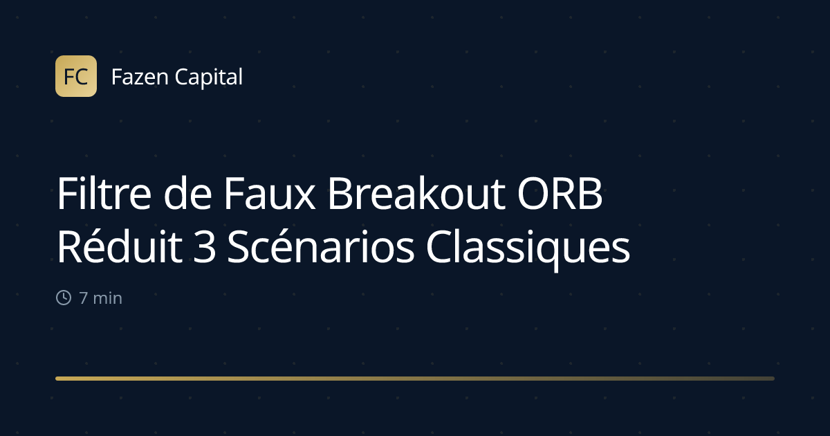 Filtre de Faux Breakout ORB Réduit 3 Scénarios Classiques