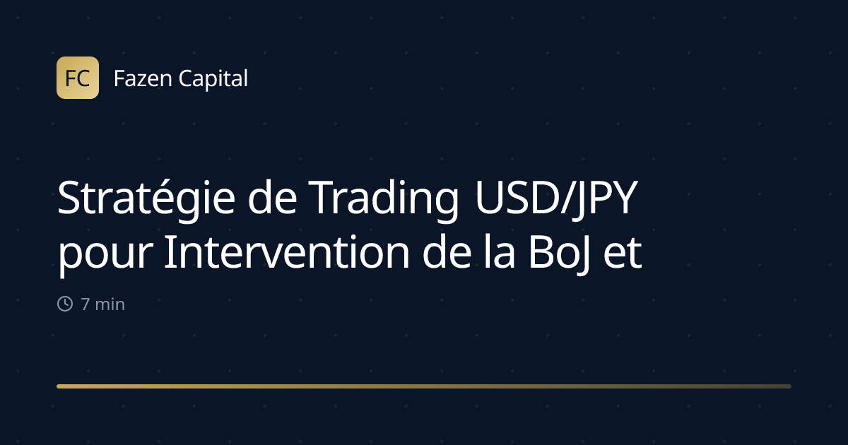 Stratégie de Trading USD/JPY pour Intervention de la BoJ et Écarts de Rendement