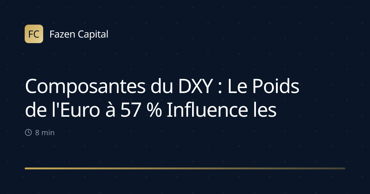 Composantes du DXY : Le Poids de l'Euro à 57 % Influence les Transactions sur l'Or