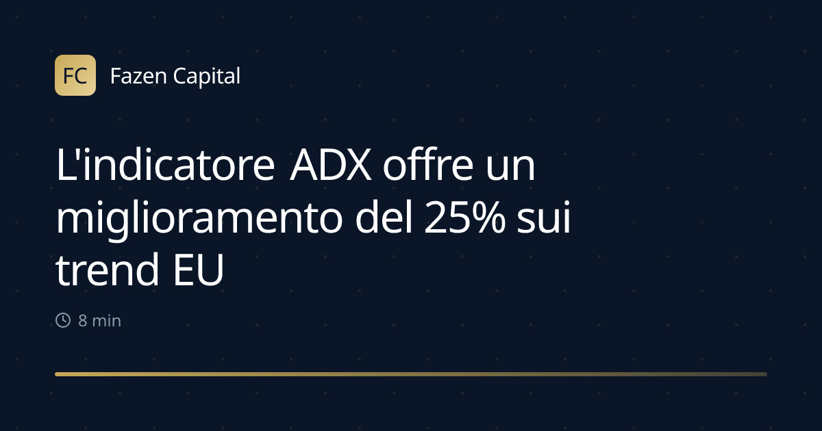 L'indicatore ADX offre un miglioramento del 25% sui trend EUR/USD