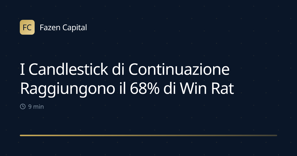 I Candlestick di Continuazione Raggiungono il 68% di Win Rate