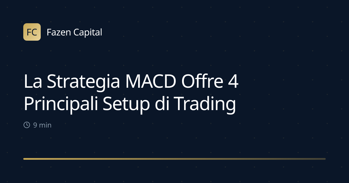 La Strategia MACD Offre 4 Principali Setup di Trading