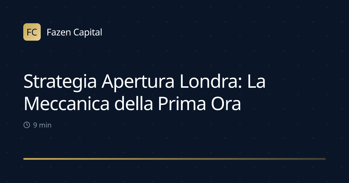 Strategia Apertura Londra: La Meccanica della Prima Ora