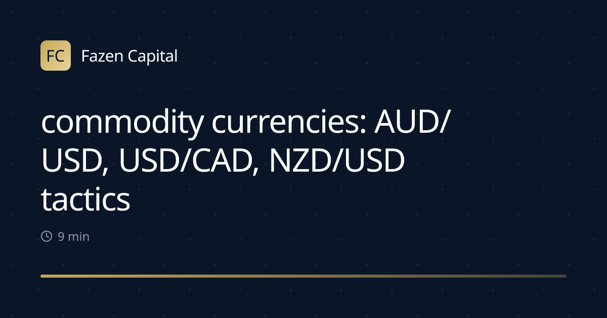 commodity currencies: AUD/USD, USD/CAD, NZD/USD tactics